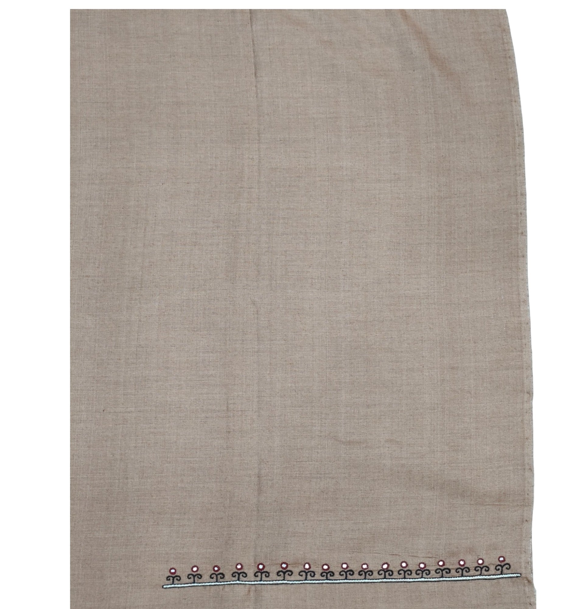 Hand-Painted &  Hand Embroidery (AARI WORK) Unstitched Suit Set on Handwoven Tussar Munga Silk